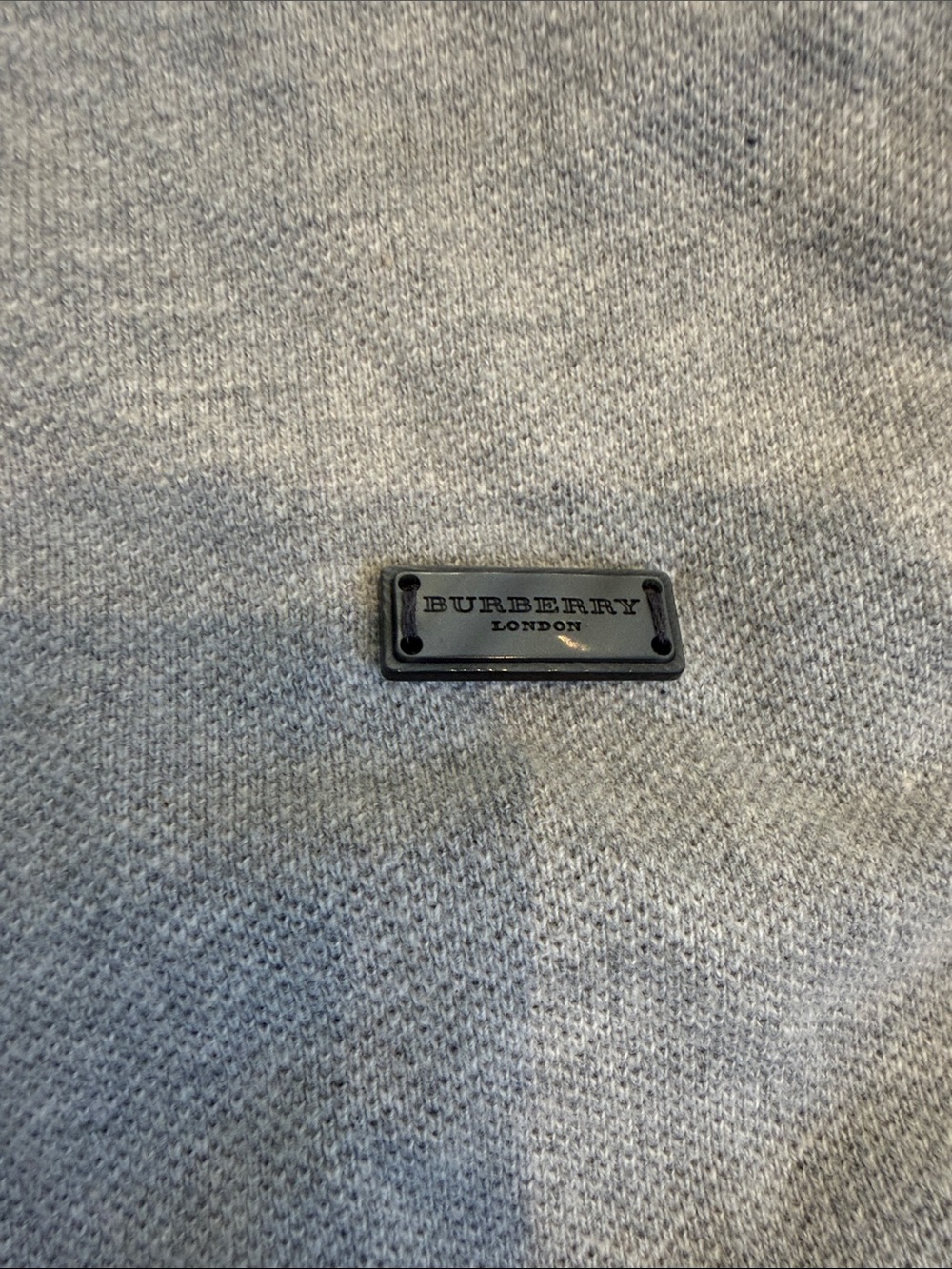 Burberry Grey Long Sleeve Polo with Black Contrast Collar, cotton - Picture 2 of 7